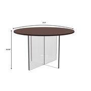 Valore Side Table with Round MDF Tabletop and Sturdy Acrylic Cross Base - Elax Furniture