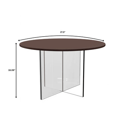 Valore Side Table with Round MDF Tabletop and Sturdy Acrylic Cross Base - Elax Furniture