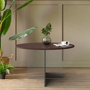 Valore Coffee Table with Round MDF Tabletop and Sturdy Acrylic Cross Base - Elax Furniture