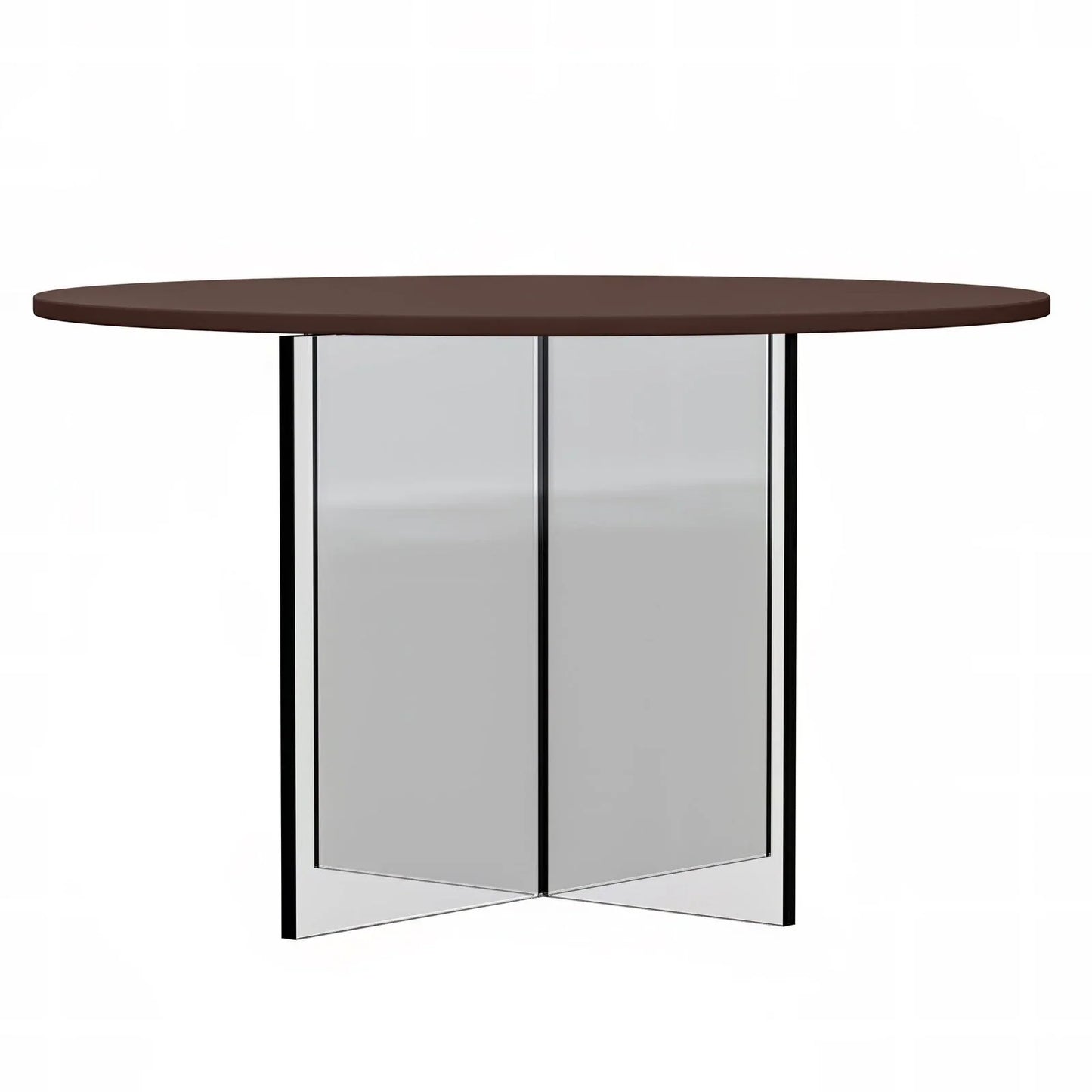 Valore Coffee Table with Round MDF Tabletop and Sturdy Acrylic Cross Base - Elax Furniture