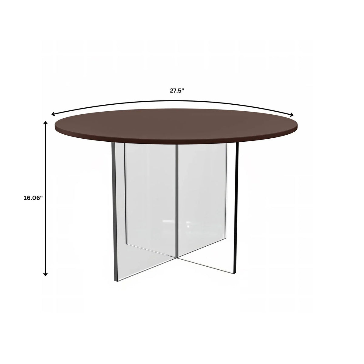 Valore Coffee Table with Round MDF Tabletop and Sturdy Acrylic Cross Base - Elax Furniture