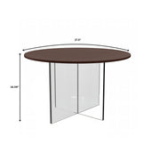 Valore Coffee Table with Round MDF Tabletop and Sturdy Acrylic Cross Base - Elax Furniture