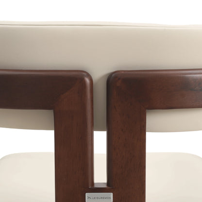 Velo Series Dining Chair with Upholstered Leather and Rubberwood Legs - Elax Furniture