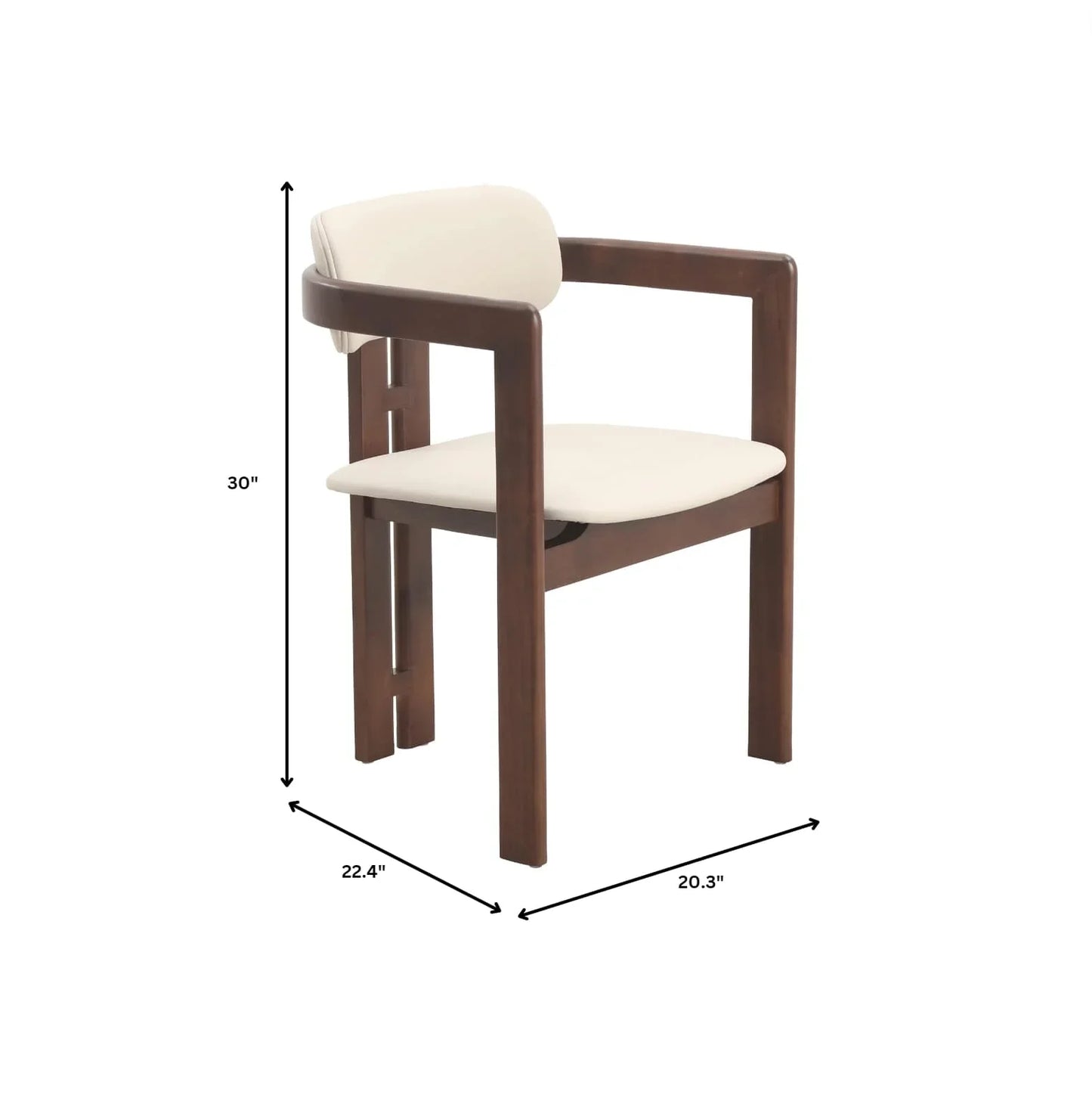 Velo Upholstered Leather Dining Chair with Open Back and Wood Legs Set of 2 - Elax Furniture
