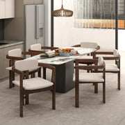 Velo Series Dining Chair with Upholstered Leather and Rubberwood Legs - Elax Furniture