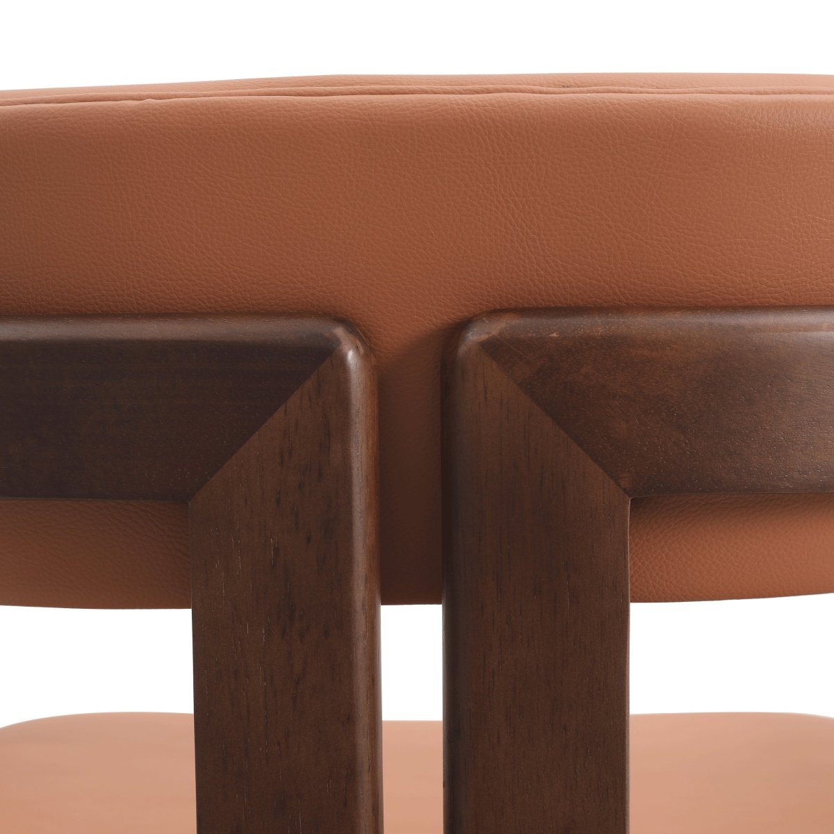 Velo Series Dining Chair with Upholstered Leather and Rubberwood Legs Black Walnut Dark Brown Dining Chair Leisuremod