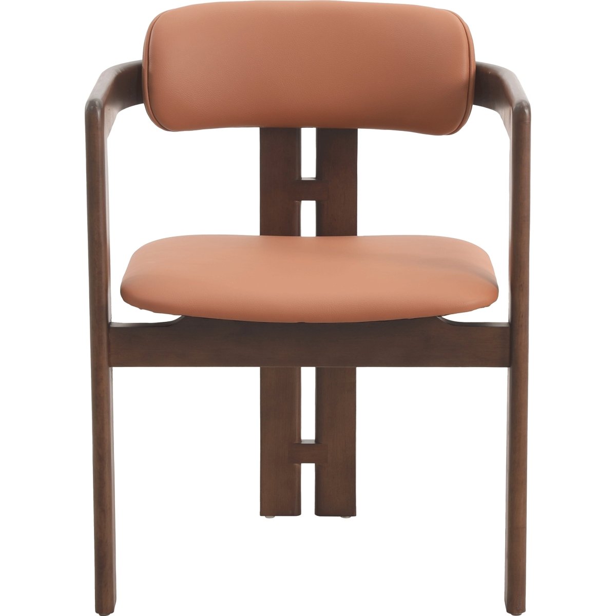Velo Series Dining Chair with Upholstered Leather and Rubberwood Legs Black Walnut Dark Brown Dining Chair Leisuremod