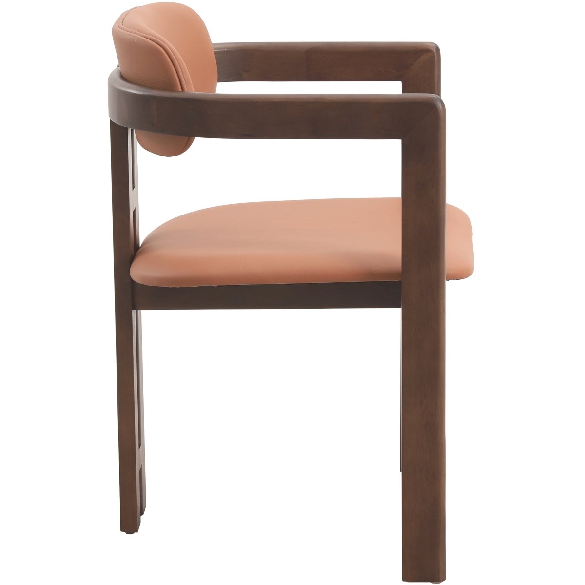 Velo Series Dining Chair with Upholstered Leather and Rubberwood Legs Black Walnut Dark Brown Dining Chair Leisuremod