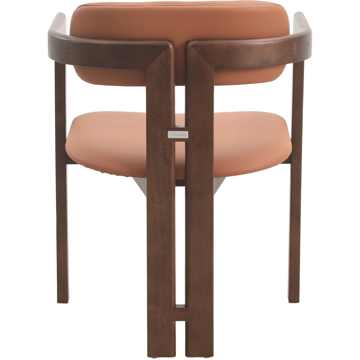 Velo Series Dining Chair with Upholstered Leather and Rubberwood Legs Black Walnut Dark Brown Dining Chair Leisuremod