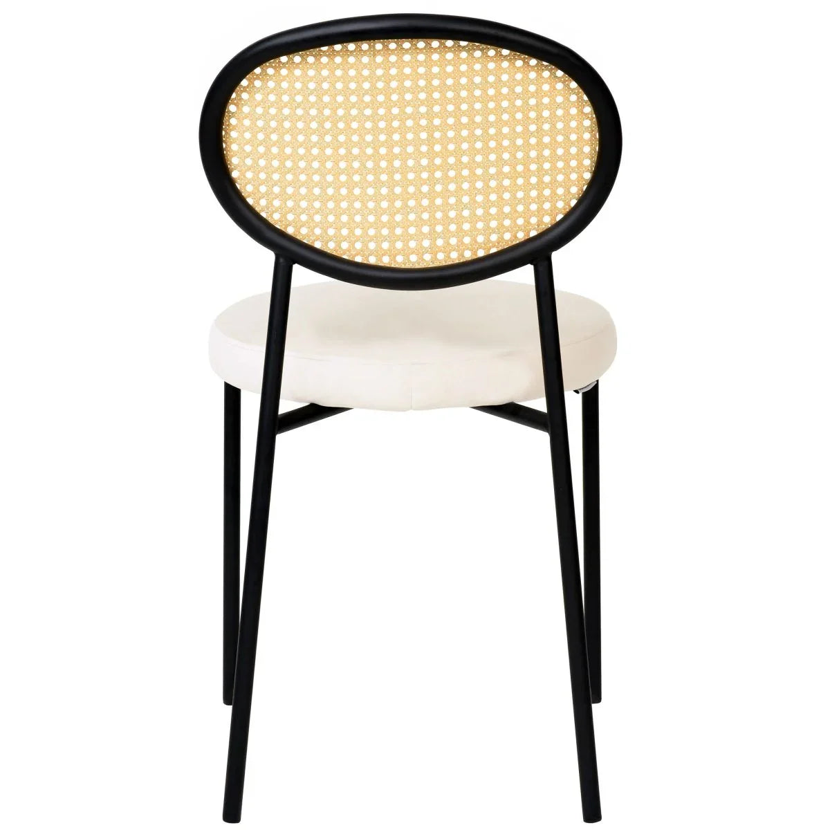 Verve 5-Piece Dining Set with 36" Round Dining Table Black MDF Top and Gold Base with 4 Velvet Dining Chairs in Black Steel Legs - Elax Furniture