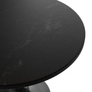 Verve 5-Piece Dining Set with 36" Round Dining Table in Black MDF Top and 4 Dining Chairs Upholstered in Velvet/Leather - Elax Furniture