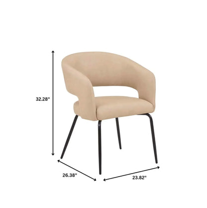 Verve 5-Piece Dining Set with 36" Round Dining Table in Black MDF Top and 4 Dining Chairs Upholstered in Velvet/Leather - Elax Furniture