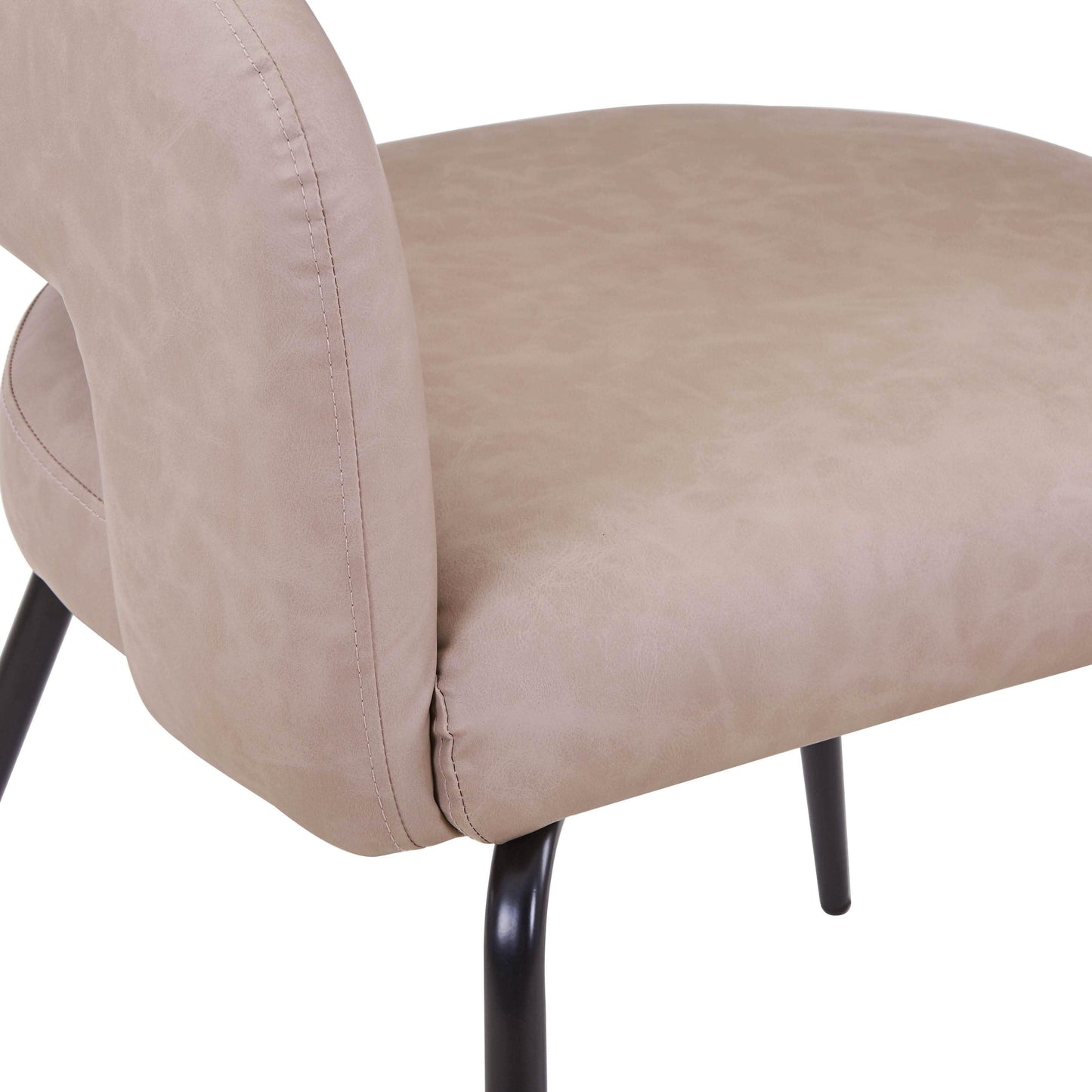 Verve 5-Piece Dining Set with 36" Round Dining Table in Black MDF Top and 4 Dining Chairs Upholstered in Velvet/Leather - Elax Furniture