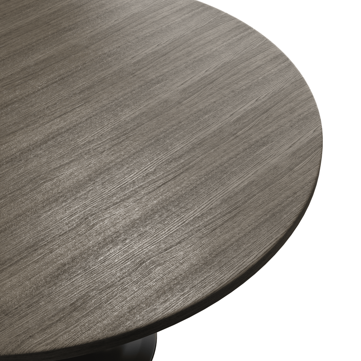 Verve Round Dining Table with MDF/Sintered Stone/Resin Tabletop in Black Stainless Steel Pedestal Base MDF 48 Inch Dark Maple Dining Table Leisuremod