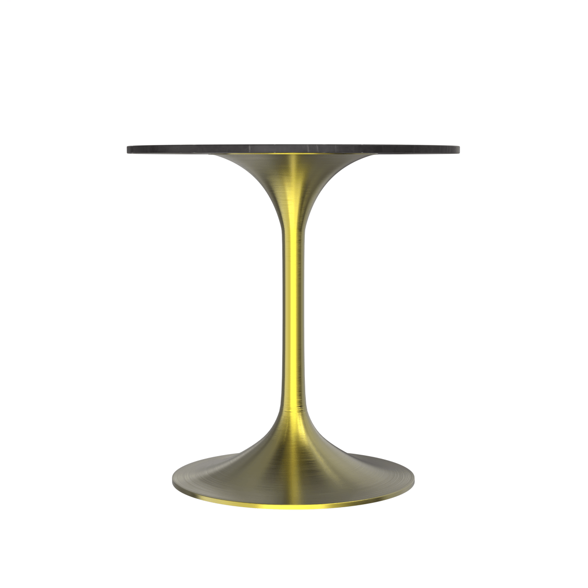 Verve Round Dining Table with MDF/Sintered Stone/Resin Tabletop in Gold Stainless Steel Pedestal Base Sintered Stone 27 Inch Black Dining Table Leisuremod