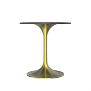 Verve Round Dining Table with MDF/Sintered Stone/Resin Tabletop in Gold Stainless Steel Pedestal Base Sintered Stone 27 Inch Black Dining Table Leisuremod