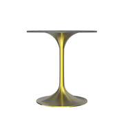 Verve Round Dining Table with MDF/Sintered Stone/Resin Tabletop in Gold Stainless Steel Pedestal Base Sintered Stone 27 Inch Grey Dining Table Leisuremod