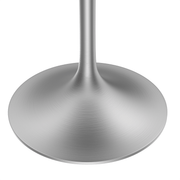 Verve Round Dining Table with MDF/Sintered Stone/Resin Tabletop in Silver Stainless Steel Pedestal Base Sintered Stone 27 Inch Black Stone Dining Table Leisuremod