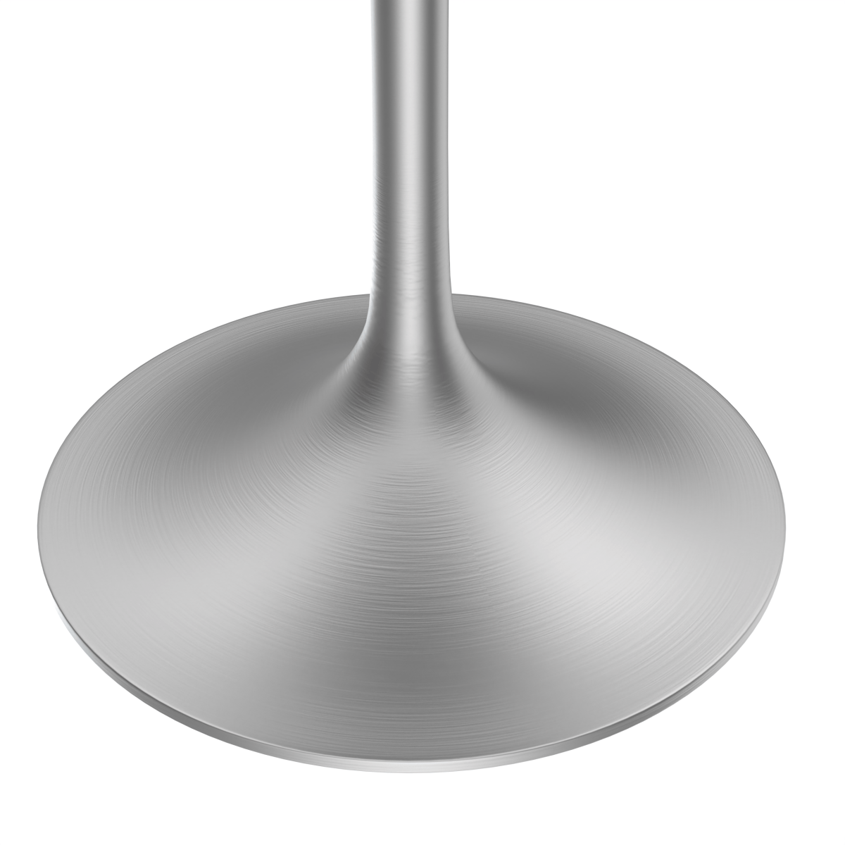 Verve Round Dining Table with MDF/Sintered Stone/Resin Tabletop in Silver Stainless Steel Pedestal Base Sintered Stone 27 Inch White Dining Table Leisuremod
