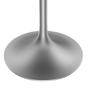 Verve Round Dining Table with MDF/Sintered Stone/Resin Tabletop in Silver Stainless Steel Pedestal Base Sintered Stone 36 Inch Black Stone Dining Table Leisuremod