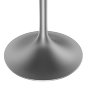 Verve Round Dining Table with MDF/Sintered Stone/Resin Tabletop in Silver Stainless Steel Pedestal Base Sintered Stone 48 Inch Black Stone Dining Table Leisuremod