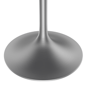 Verve Round Dining Table with MDF/Sintered Stone/Resin Tabletop in Silver Stainless Steel Pedestal Base Sintered Stone 48 Inch Grey Dining Table Leisuremod