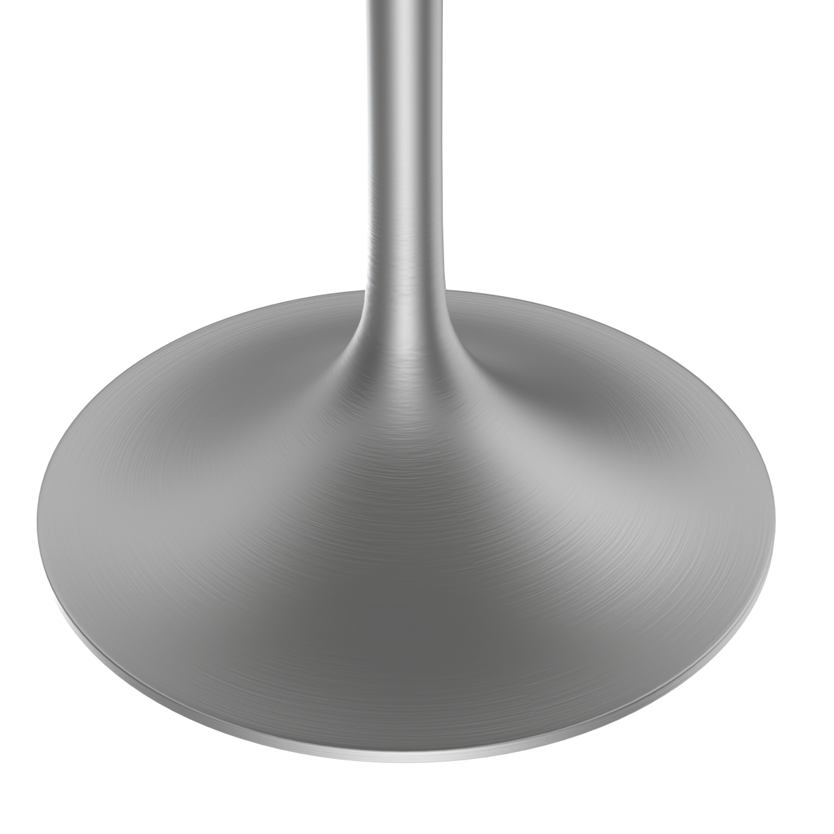 Verve Round Dining Table with MDF/Sintered Stone/Resin Tabletop in Silver Stainless Steel Pedestal Base Sintered Stone 48 Inch White Dining Table Leisuremod