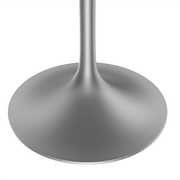 Verve Round Dining Table with MDF/Sintered Stone/Resin Tabletop in Silver Stainless Steel Pedestal Base Sintered Stone 48 Inch White Dining Table Leisuremod