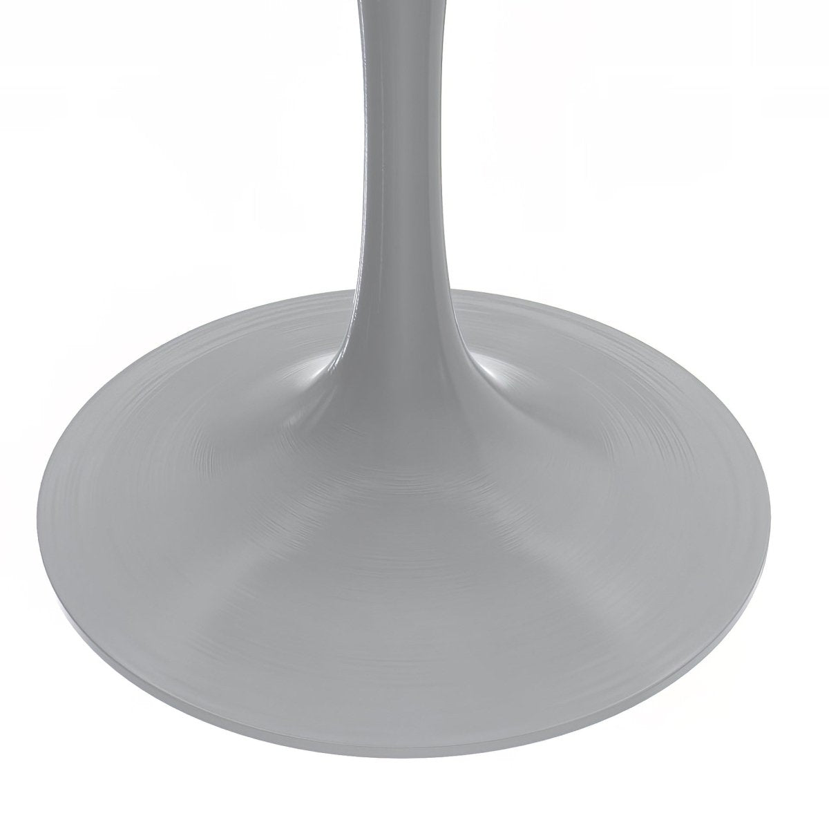 Verve Round Dining Table with MDF/Sintered Stone/Resin Tabletop in White Stainless Steel Pedestal Base MDF 36 Inch Cognac Brown Dining Table Leisuremod