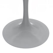 Verve Round Dining Table with MDF/Sintered Stone/Resin Tabletop in White Stainless Steel Pedestal Base MDF 36 Inch Cognac Brown Dining Table Leisuremod
