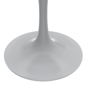 Verve Round Dining Table with MDF/Sintered Stone/Resin Tabletop in White Stainless Steel Pedestal Base MDF 27 Inch Black Dining Table Leisuremod