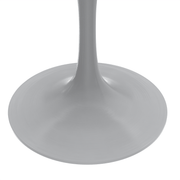 Verve Round Dining Table with MDF/Sintered Stone/Resin Tabletop in White Stainless Steel Pedestal Base MDF 36 Inch Dark Maple Dining Table Leisuremod