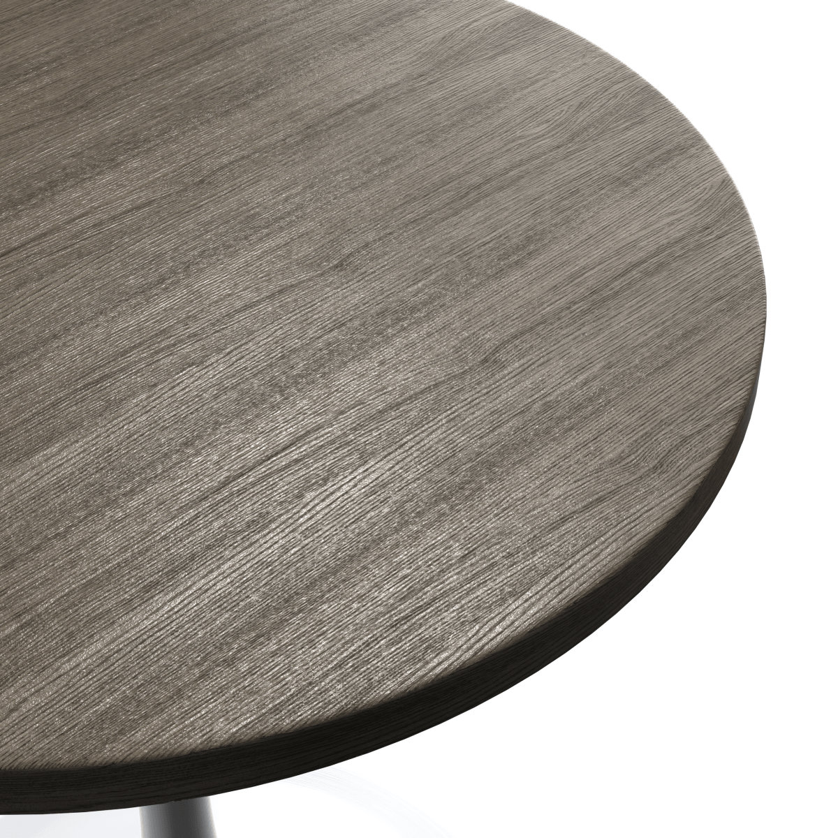 Verve Round Dining Table with MDF/Sintered Stone/Resin Tabletop in White Stainless Steel Pedestal Base MDF 27 Inch Dark Maple Dining Table Leisuremod