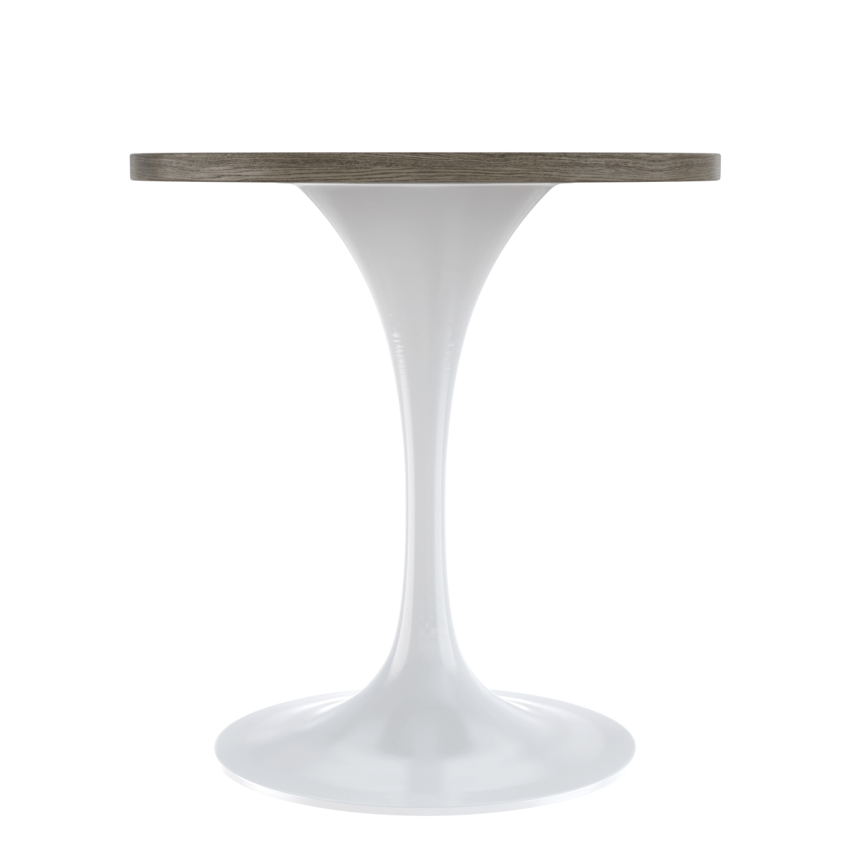 Verve Round Dining Table with MDF/Sintered Stone/Resin Tabletop in White Stainless Steel Pedestal Base MDF 27 Inch Dark Maple Dining Table Leisuremod