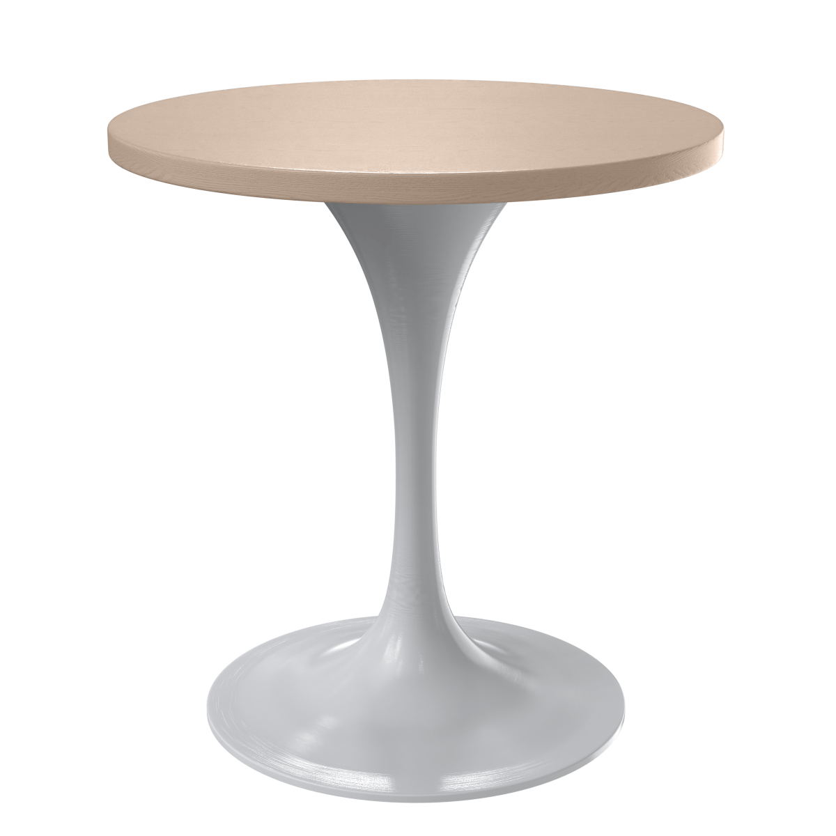 Verve Round Dining Table with MDF/Sintered Stone/Resin Tabletop in White Stainless Steel Pedestal Base MDF 27 Inch Natural Wood Dining Table Leisuremod