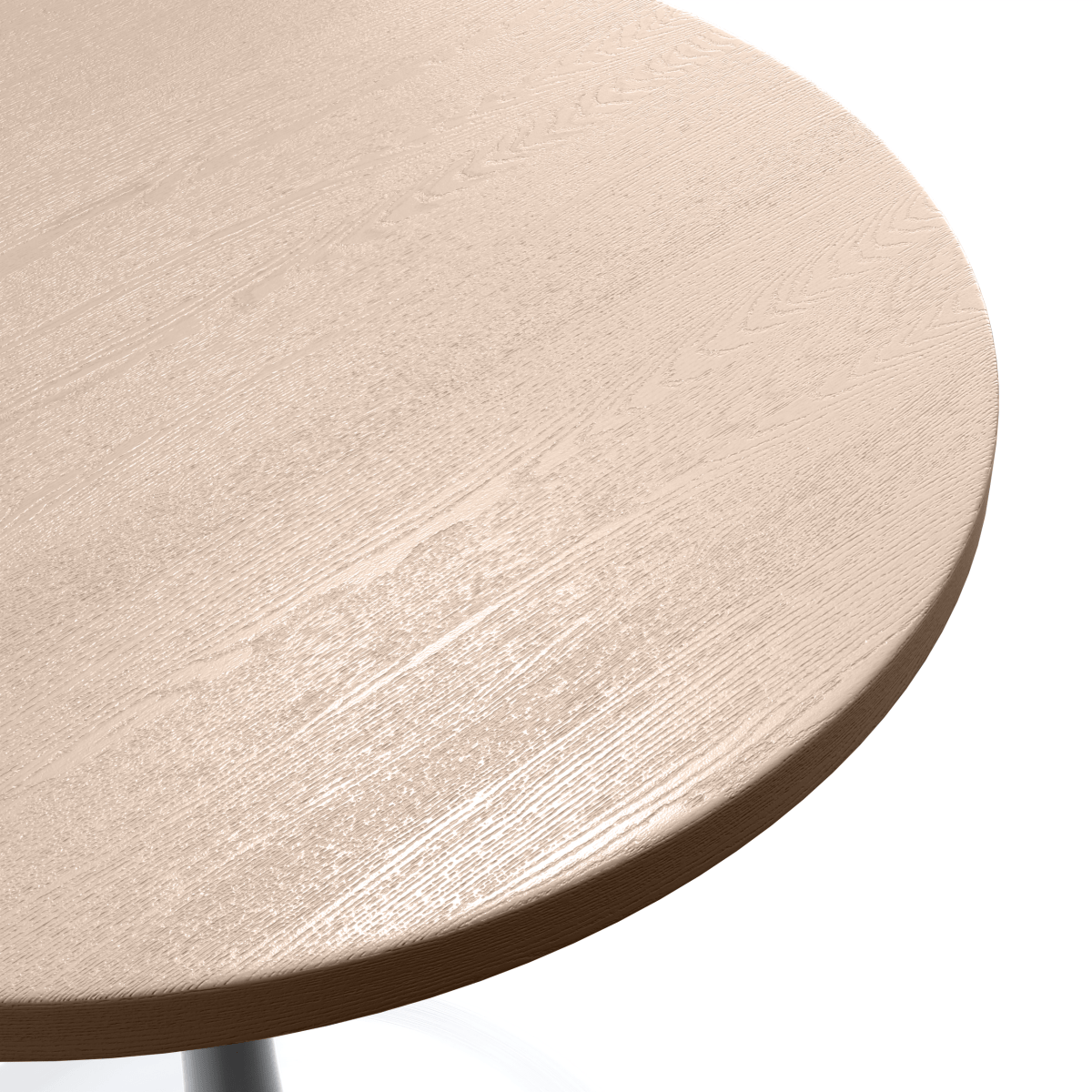 Verve Round Dining Table with MDF/Sintered Stone/Resin Tabletop in White Stainless Steel Pedestal Base MDF 27 Inch Natural Wood Dining Table Leisuremod