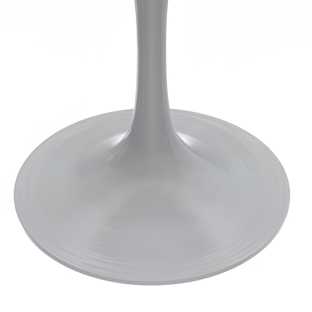 Verve Round Dining Table with MDF/Sintered Stone/Resin Tabletop in White Stainless Steel Pedestal Base MDF 27 Inch Cognac Brown Dining Table Leisuremod