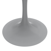 Verve Round Dining Table with MDF/Sintered Stone/Resin Tabletop in White Stainless Steel Pedestal Base MDF 48 Inch Natural Wood Dining Table Leisuremod