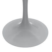 Verve Round Dining Table with MDF/Sintered Stone/Resin Tabletop in White Stainless Steel Pedestal Base MDF 36 Inch Black Dining Table Leisuremod