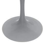 Verve Round Dining Table with MDF/Sintered Stone/Resin Tabletop in White Stainless Steel Pedestal Base MDF 48 Inch Black Dining Table Leisuremod