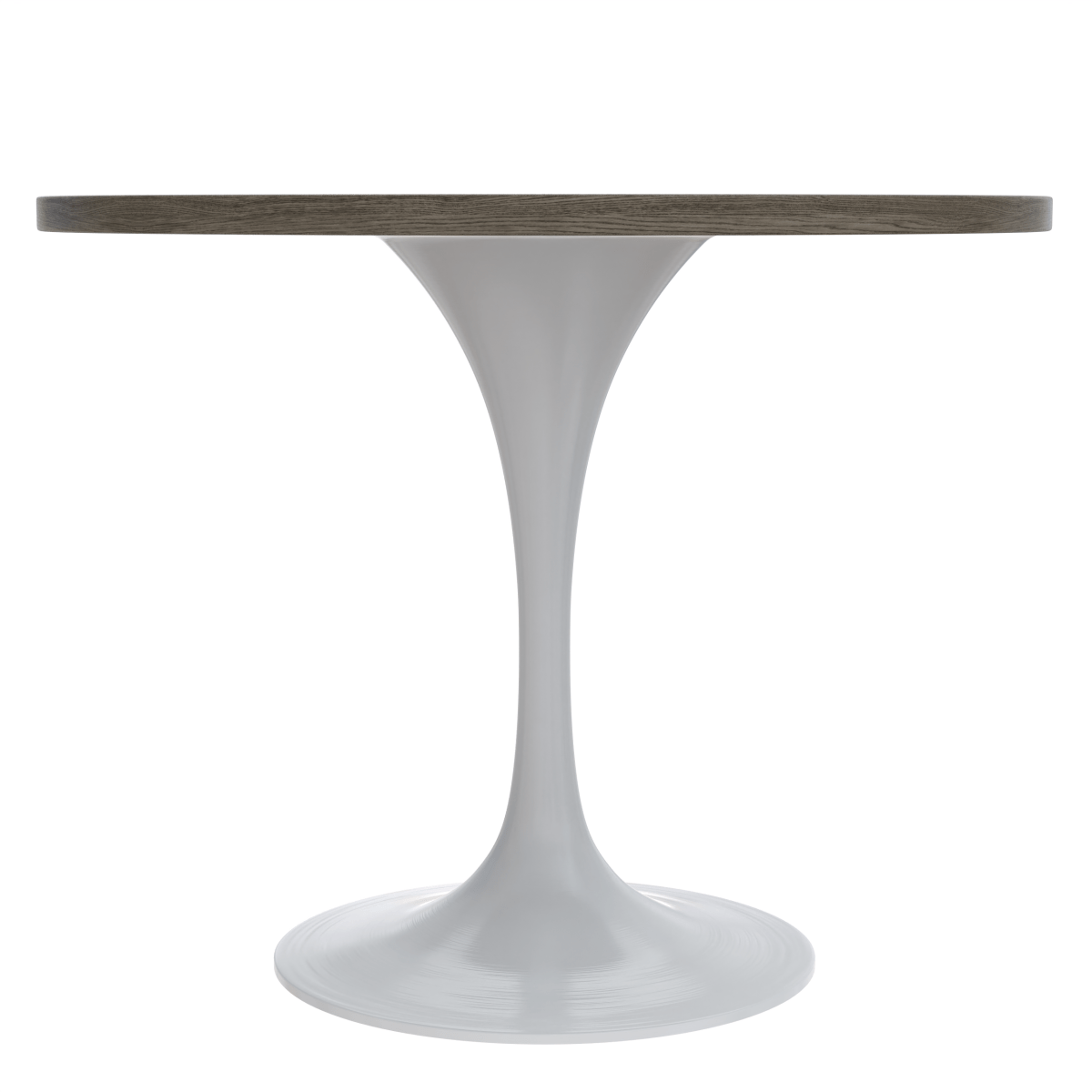 Verve Round Dining Table with MDF/Sintered Stone/Resin Tabletop in White Stainless Steel Pedestal Base MDF 36 Inch Dark Maple Dining Table Leisuremod