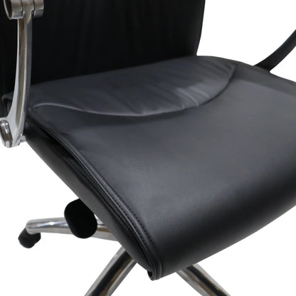Vantage Leather Office Chair with Aluminum Base and Swivel, and Tilt - Elax Furniture