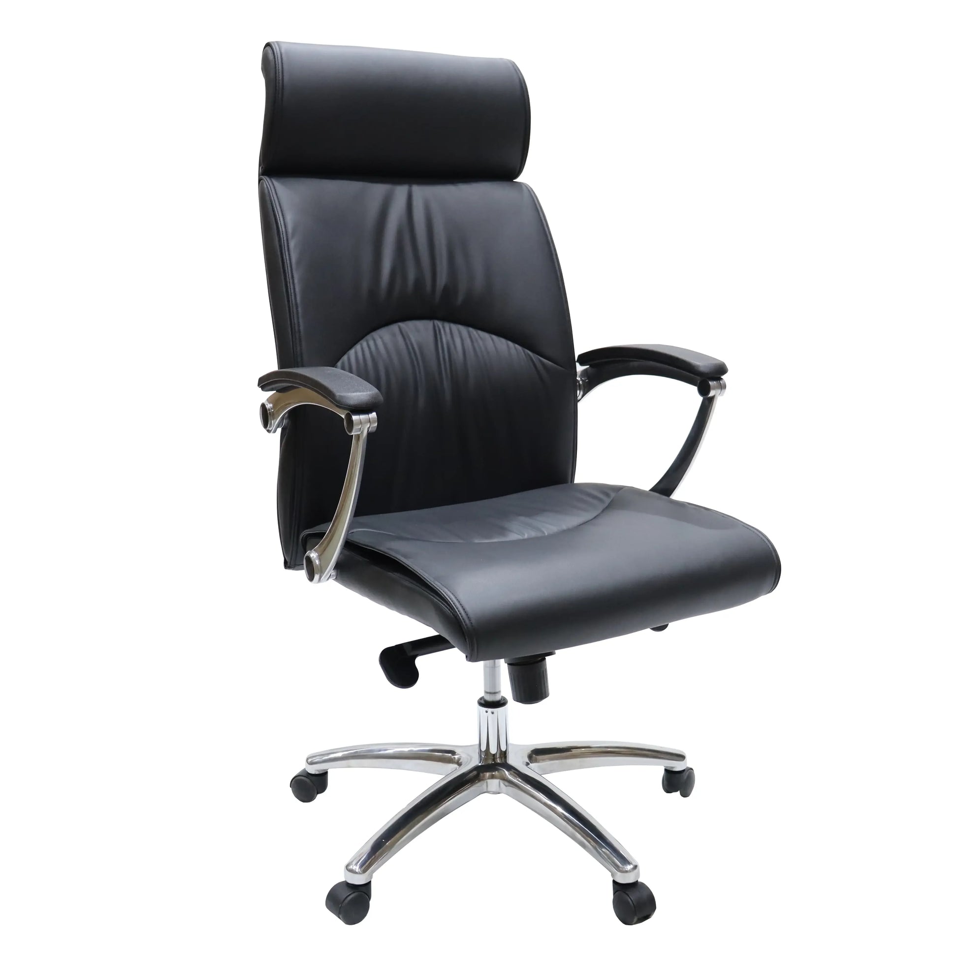 Vantage Leather Office Chair with Aluminum Base and Swivel, and Tilt - Elax Furniture