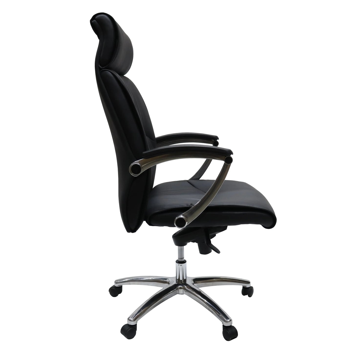 Vantage Leather Office Chair with Aluminum Base and Swivel, and Tilt - Elax Furniture