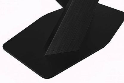 Voren 7-Piece Dining Set with 55" Rectangular Dining Table with Sintered Stone Top and Black Base and 6 Leather Dining Chairs - Elax Furniture