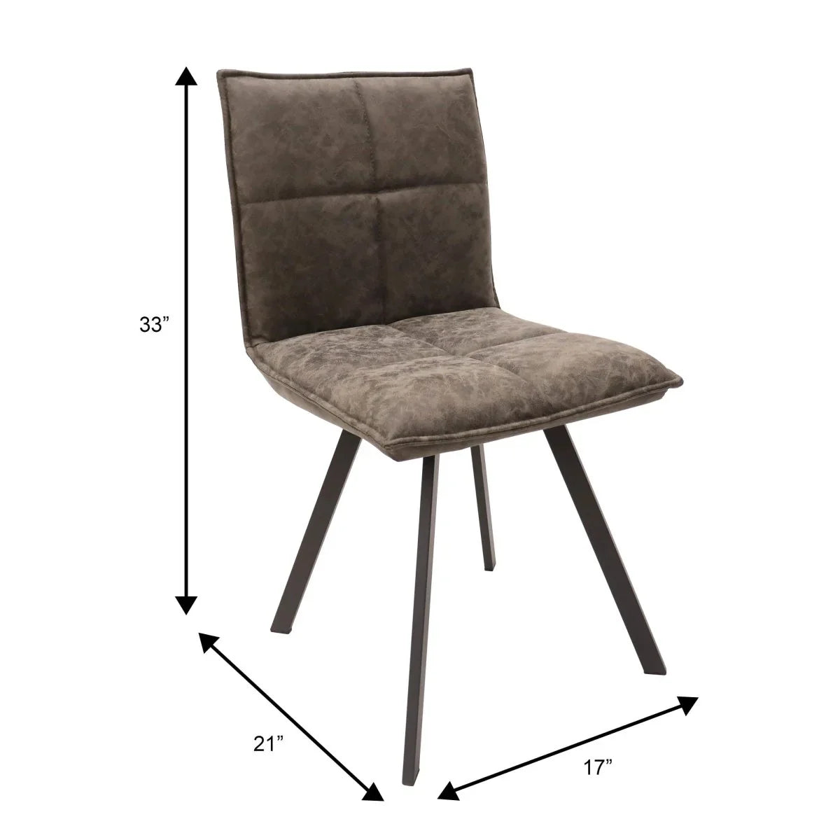 Voren 7-Piece Dining Set with 55" Rectangular Dining Table with Sintered Stone Top and Gold Base in Deep Grey and 6 Leather Dining Chairs - Elax Furniture