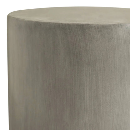 Vintara Round Fiberstone Side Table with Brushed Finish – Indoor & Outdoor Accent Table