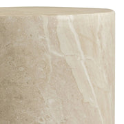 Vintara Round Fiberstone Side Table with Brushed Finish – Indoor & Outdoor Accent Table