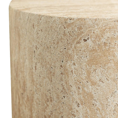 Vintara Round Fiberstone Side Table with Brushed Finish – Indoor & Outdoor Accent Table