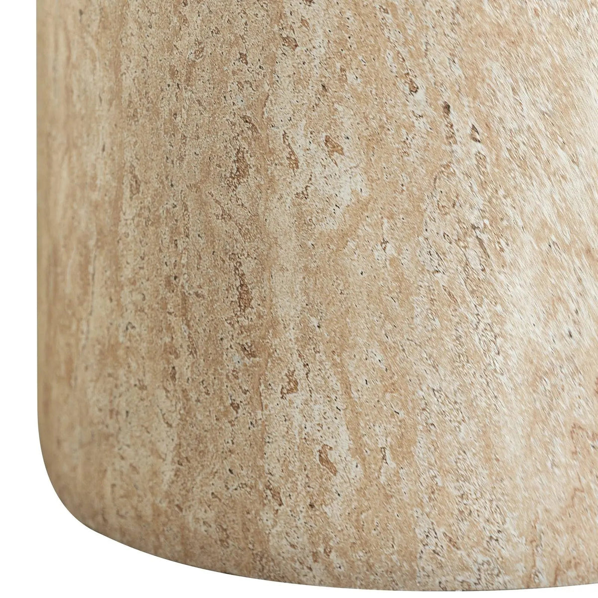 Vintara Round Fiberstone Side Table with Brushed Finish – Indoor & Outdoor Accent Table